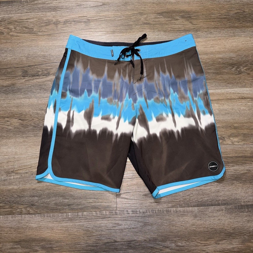 O'Neill Hyperfreak Dreamweaver Board Shorts Mens 30W Blue White Black Tie-Dye
